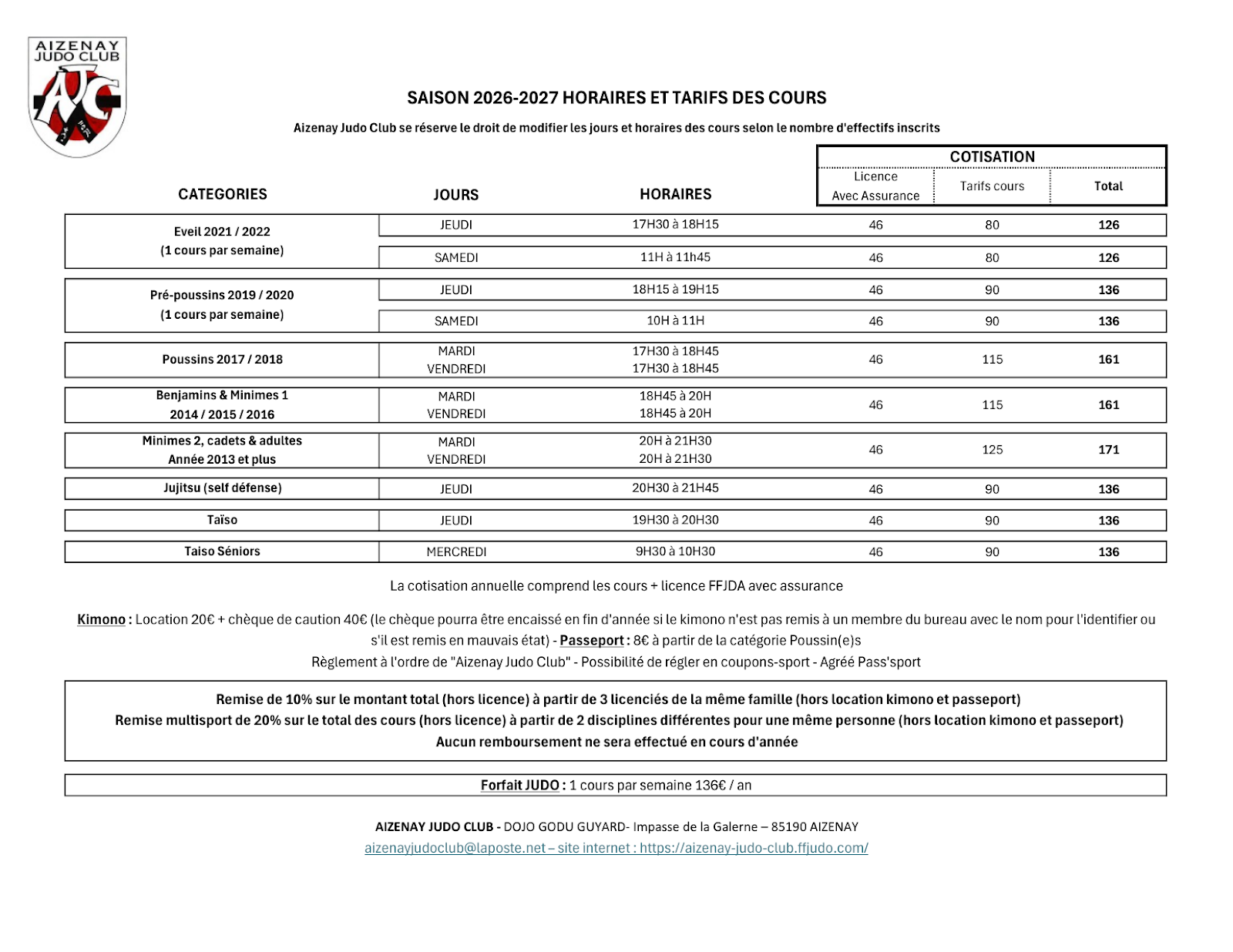 inscriptions 2026 -2027